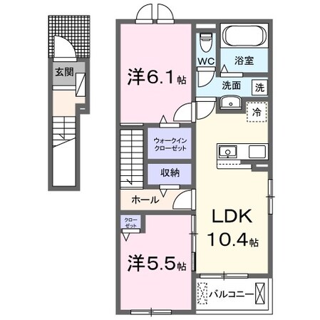 古市駅 徒歩10分 2階の物件間取画像